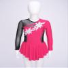 TSSOE Kids Girls Long Sleeves Mesh Patchwork Shiny Sequins Figure Ice Skating Dress Ballet Dancewear B03 12 Years view 2