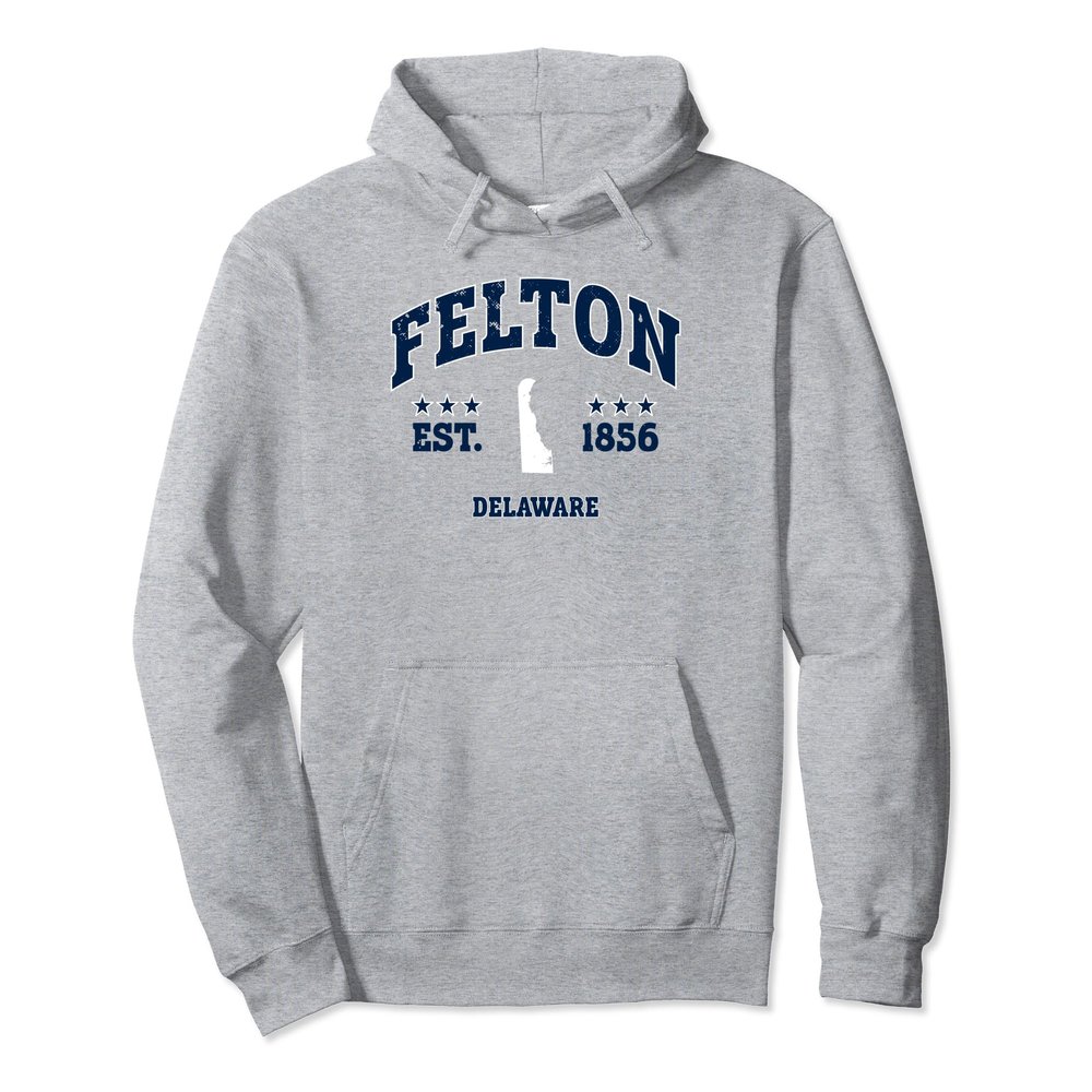 Felton Delaware DE Vintage Athletic Navy Pullover Hoodie