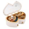 IULAVP Musical Jewelry Box, Rotating Dance Girl Double Heart Music Box Storage Box with Pullout Drawer, Jewelry Gift Boxes for Girls(6.3x2.36x3.94Inches) view 1