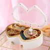 IULAVP Musical Jewelry Box, Rotating Dance Girl Double Heart Music Box Storage Box with Pullout Drawer, Jewelry Gift Boxes for Girls(6.3x2.36x3.94Inches) view 2