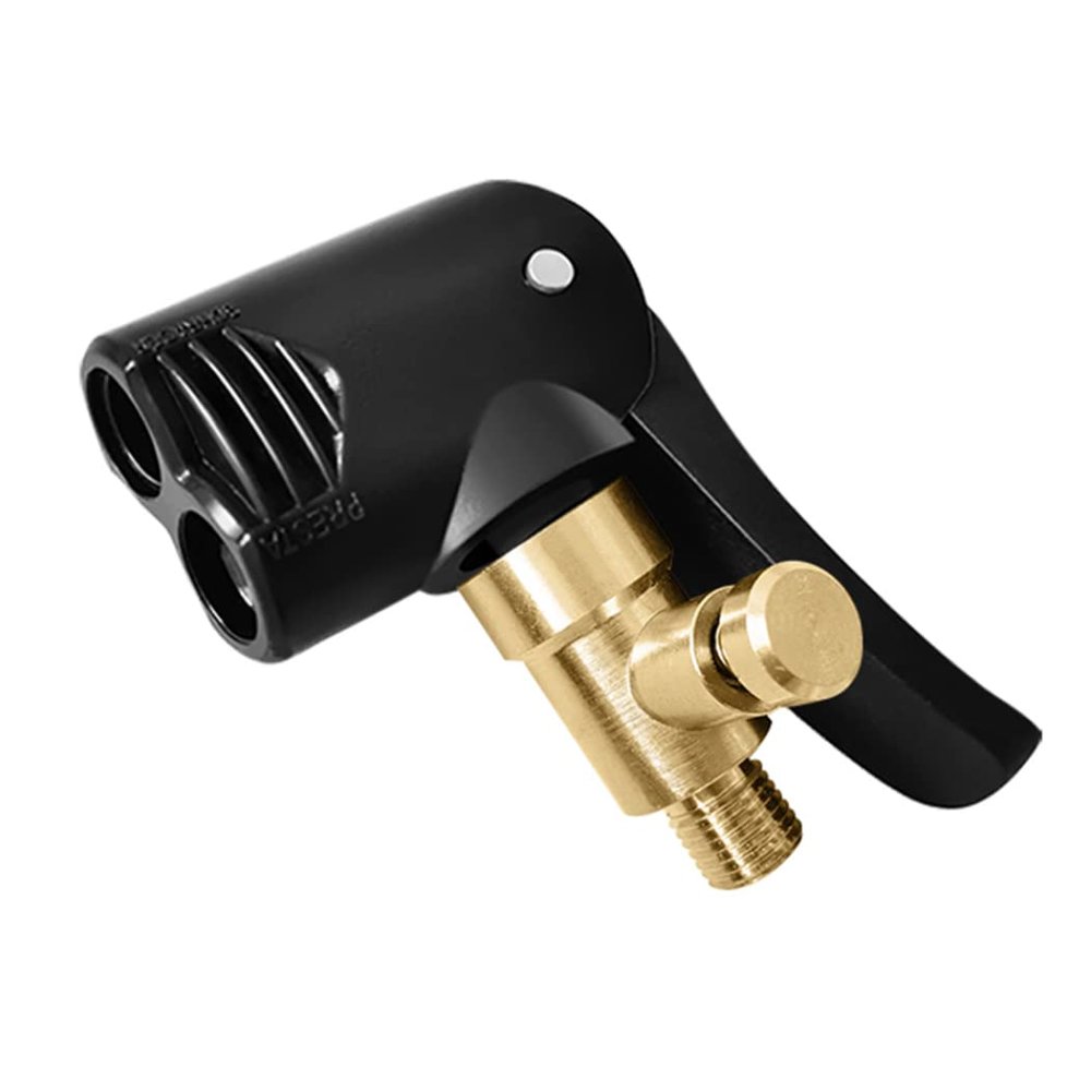 Bike Pump Adaptor, Dual Head Bike Track Pump Tyre Air Pump Valve Adapter Bicycle Pump Connector Head with Bleeder Valve