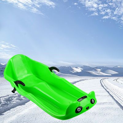 Children's Double Sledge, Sledge with Backrest, Thickened Plastic Sledge, Sledge with Brake Pull Rope