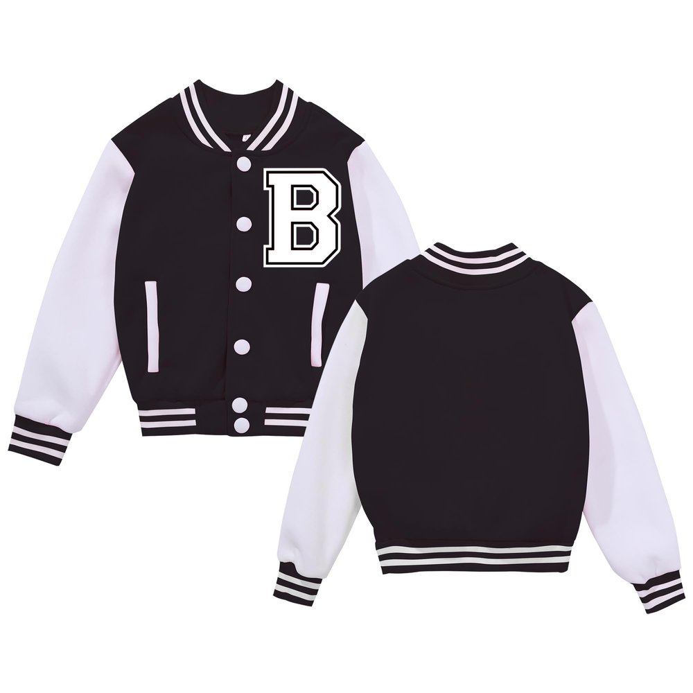 Icibgds Kids Varsity Jacket Boys Baseball Jacket Sports Outerwear Button Coat for Girls School Uniform