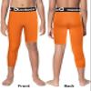 Dizoboee Youth Boys Compression Pants One Leg 3/4 Athletic Leggings for Sports Kids Basketball Tights Football Baseball Pants, Orange (Left Short) XL view 2