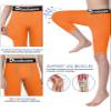 Dizoboee Youth Boys Compression Pants One Leg 3/4 Athletic Leggings for Sports Kids Basketball Tights Football Baseball Pants, Orange (Left Short) XL view 4
