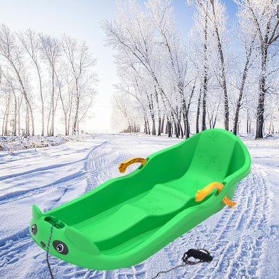 Two-Handle Children'S Sledges, Two-Person, Two-Seater Thickened Sledges, Frost-Resistant and Wear-Resistant Sledges, Sledges with Pull Ropes