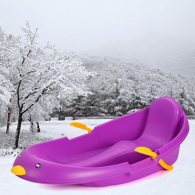TUOYIBO Winter Snow Sleds, Children's Snowboard Sledge, Adult Sledge with Backrest, Thickened Wear-Resistant Sledge