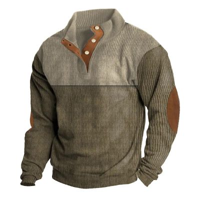 Mens 2023 Trendy Polos Shirts Fashion Casual Fall Winter Sweatshirts Casual Lapel Collar Button Up Pullover Mock Neck Long Sleeve Sweaters Long Sleeve Military Tactical Tops Y2K Green