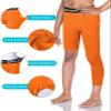 Dizoboee Youth Boys Compression Pants One Leg 3/4 Athletic Leggings for Sports Kids Basketball Tights Football Baseball Pants, Orange (Right Short) S view 3