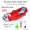 Winter Sledge, Thick Wear-Resistant Sledge, Plastic Sledge, Children's Sledge with 2 Handles and Pull Rope view 2