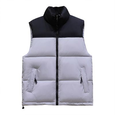NATHGAM Women's Puffer Vest Casual Stand Collar Quilted Waistcoat Outdoor Padded Ski Vest Solid Color Full Zip Vest Jackets