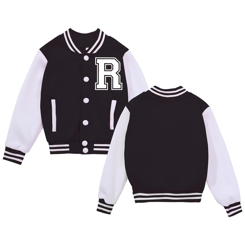 Icibgds Kids Varsity Jacket Boys Baseball Jacket Sports Outerwear Button Coat for Girls School Uniform
