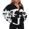 EARKOHA Womens 2026 Winter Coat Cow Print Fashion Zip Up Faux Fur Sherpa Jacket Warm Fleece Oversized Outwear with Pockets Black XL view 1