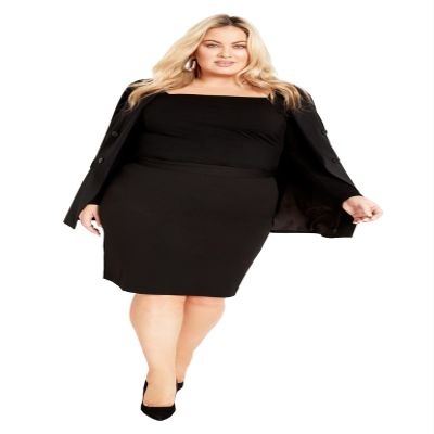 Avenue Women's Plus Size Pia Pencil Skirt Black
