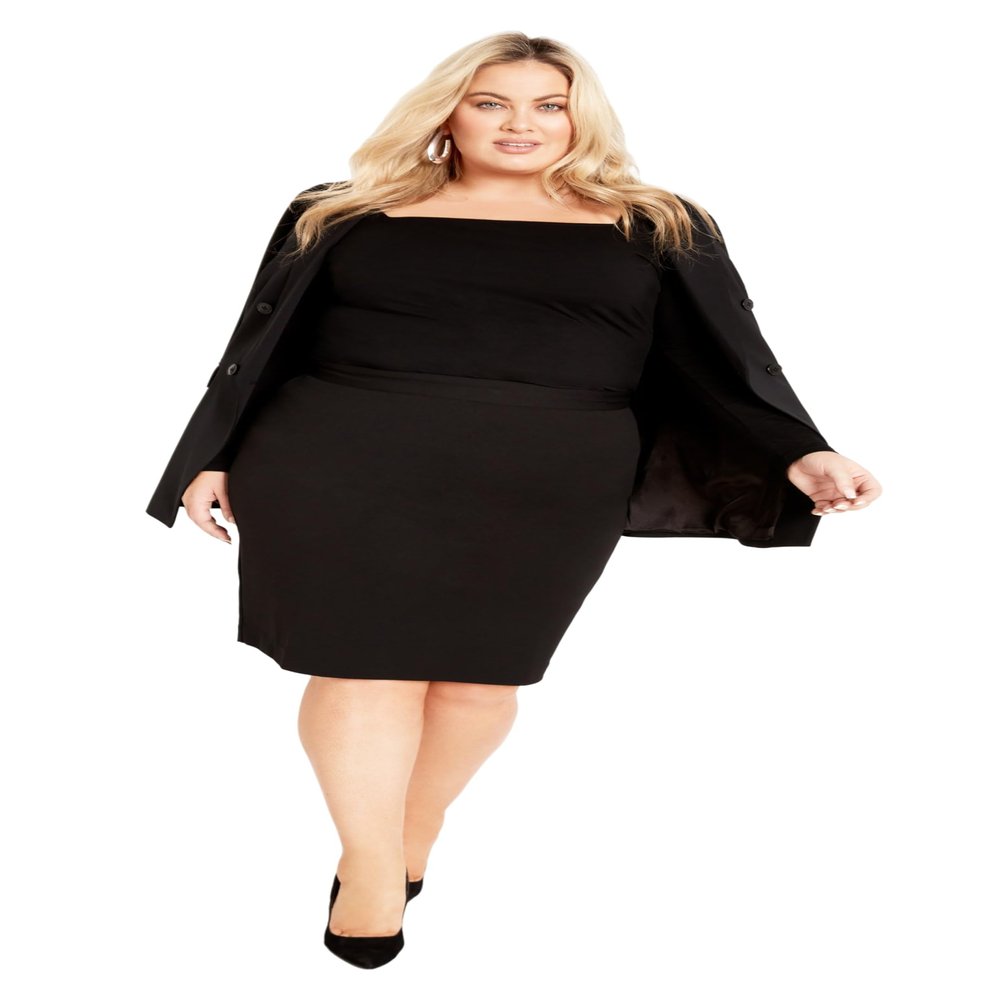 Avenue Women's Plus Size Pia Pencil Skirt Black