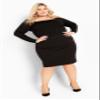 Avenue Women's Plus Size Pia Pencil Skirt Black view 3