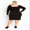 Avenue Women's Plus Size Pia Pencil Skirt Black view 4