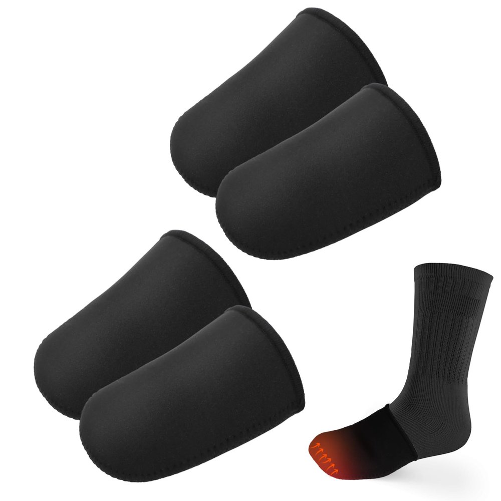 2 Pairs Toe Warmers, Neoprene Thermal Toe Warmers Sleeves, Toe Topper Liner for Warming Feet, Hunting, Cycling, Running, Hiking for Women Men (S Size)