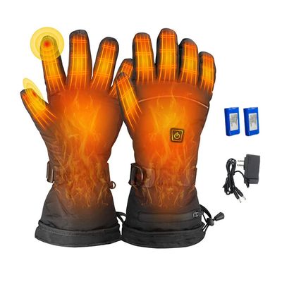 YAGTEYCLL Heated Ski Warm Gloves for Men Women, Rechargeable Electric Winter Gloves, Touch Screen Windproof Gloves for Cycling Skiing Driving Climbing Hiking Camping Running Outdoor Work Ride-A
