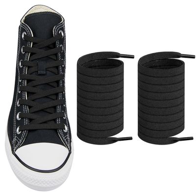 Endoto Elastic Shoe Laces for Converse High Top and Low Top Flat Stretchy Bungee Replacement Shoelaces(Color:Black,Size:70Inch)