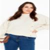 Avenue Women's Plus Size Beata Asymmetrical Button Knit Sweater Ivory view 2