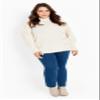 Avenue Women's Plus Size Beata Asymmetrical Button Knit Sweater Ivory view 3