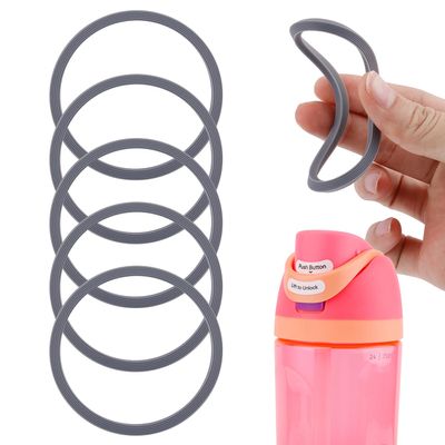 6 Pack Water Bottle Gasket Replacement for Owala FreeSip, Silicone Lid Seal O Ring Sealing Gaskets Replacement Parts Accessories Compatible with Owala Stainless Steel Cup (Grey)