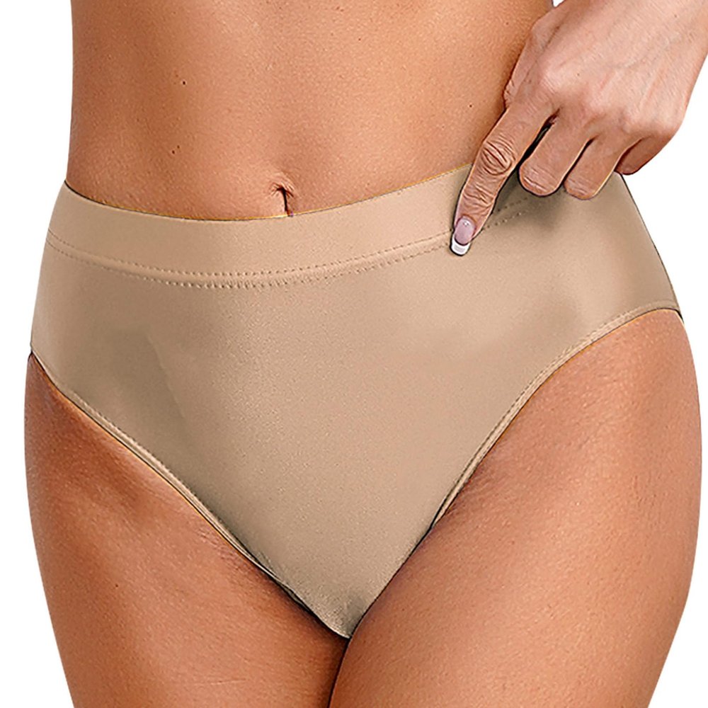 Freebily Womens Satin Panties Glossy Smooth Briefs High Waist Performance Ballet Dance Booty Shorts Coffee Medium