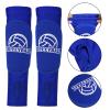 obmwang 2 Pieces Volleyball Accessories Including Volleyball Knee Pads and Arm Sleeves with Protection Pads and Thumb Hole for Women Girls Teens (Blue) view 3