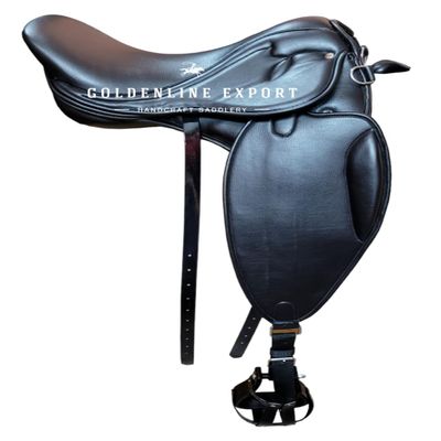 New Leather Endurance Saddle for Horse Free Girth Seat 15" to 18" (15", Brown)
