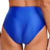 Zaldita Womens Satin Silk Panties High Cut Ballet Dance Performance Briefs Holiday Party Stage Show Blue Large view 3