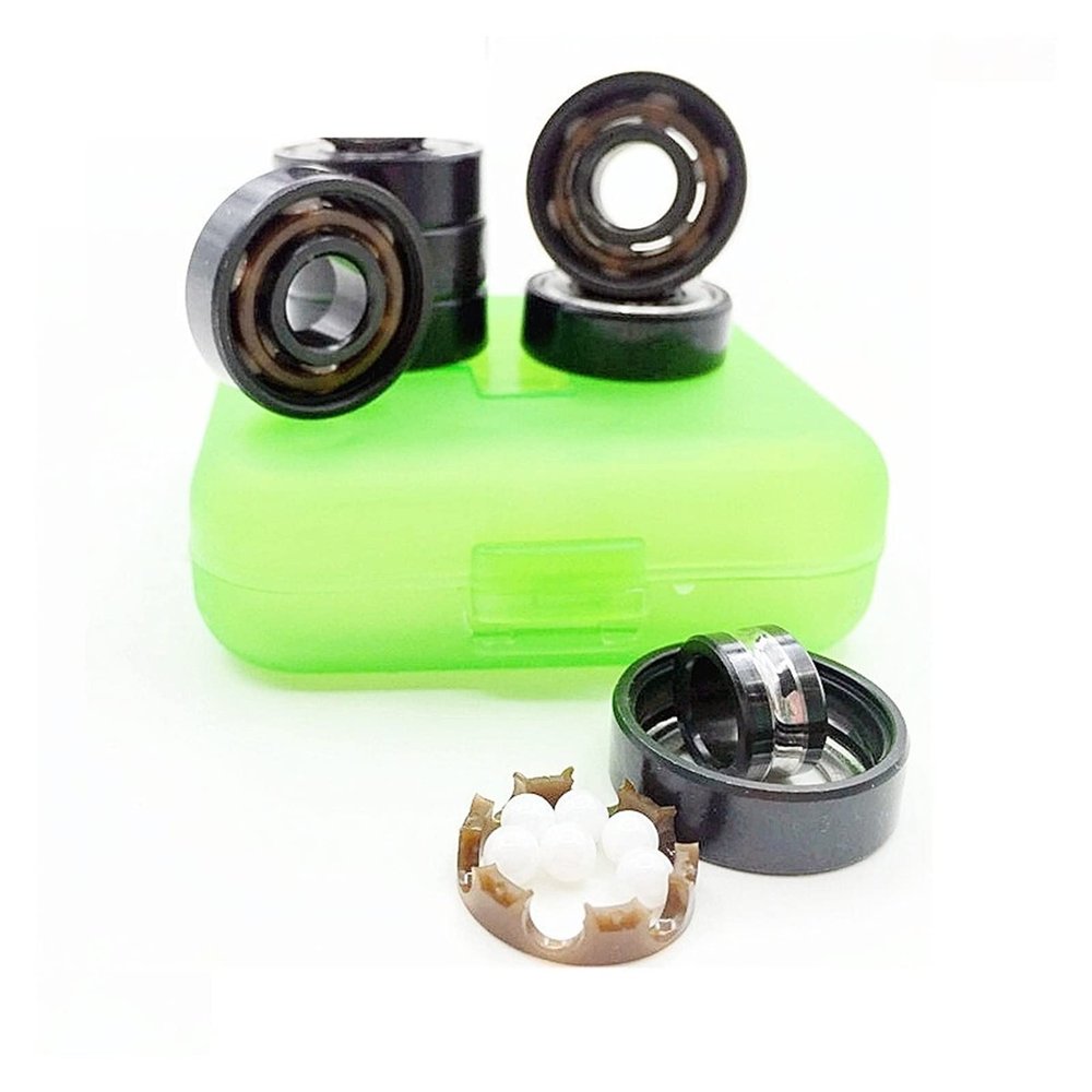 BERWENNY SUOFEILAIMU 8pcs Bearings 608 White or Black Pottery Beads ZrO2 or Si3N4 Hybrid Ceramic Bearing for Skate (Color : 8pcs ZrO2 Hybrid 608)