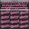 Custom Name Team Name Number Black Pink Pinstripe Pink-White Authentic Women Baseball Jersey, Personalized Customized Button Down Baseball Team Shirts. view 4