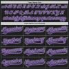 Custom Name Team Name Number Black Gray Pinstripe Purple Authentic Women Baseball Jersey, Personalized Customized Button Down Baseball Team Shirts. view 4