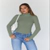 Trendy Queen Women's Turtleneck Long Sleeve Shirts Spring Fashion BasicThermal Underwear Tops Winter Clothes 2026 Light Green M view 2