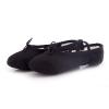 Toddler Ballet Shoes, Soft Leather Ballet Slippers, Ethnic No-Tie Ballet Shoes Dance Yoga Shoes (Black-B, 1.5 Big Kids) view 4