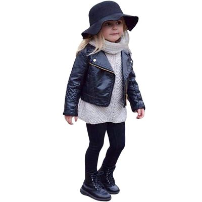 Admireme Toddler Baby Boy Girl Motorcycle Faux Leather Jackets Coat Winter Outwear PU Jacket Oblique Zipper