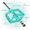 BUCKLOS MTB 170mm Square Taper Crankset, 104 BCD Mountain Bike Narrow Wide Tooth Chainring 32T, Single Speed Round Black Chainring and CrankMTB Road BikeLight Green Lightweight Pedals view 2