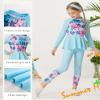 GRACE KARIN Swimsuit for Girls 7-8 Blue Long Sleeve Bathing Suit 4 Piece Rash Guard Bikini Set Swimwear view 2
