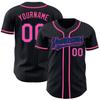 Custom Name Team Name Number Black Royal Pinstripe Pink Authentic Women Baseball Jersey, Personalized Customized Button Down Baseball Team Shirts. view 2