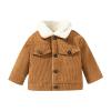 Baby Boys Girls Corduroy Jacket Toddler erpa Lined Lapel Button Down Fall Winter Warm Coat (Coffee, 6-9 Months)