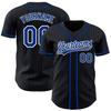 Custom Name Team Name Number Black Royal Pinstripe Royal-White Authentic Women Baseball Jersey, Personalized Customized Button Down Baseball Team Shirts. view 2