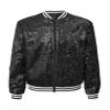 ranrann Sequin Jacket Girls Sparkle Long Sleeve Bomber Jacket Zip Up Coat Outwear with Ribbed Cuffs Black 8 Years view 3