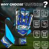 TACTIXXS Soccer Goalkeeper Gloves for Kids Boys Children Youth, Funky Football Goalie Gloves Anti Slip 4mm Latex Palm with Strong Grip (Cyan Blue, Size 5 Suitable for 9-12 Years) view 4