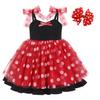 ABEWIP Baby Girls Sleeveless Tulle Dress Polka Dots Ruffle Princess Toddler Layered Tutu Dress with Hair Bow Polka Dots Red 18-24 Months view 1