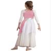 Linjinx Kids Girls Sleeveless Praise Lyrical Dance Dress Metallic Color Block Liturgical Worship Costume Tunic Dancewear Light Pink 12 Years view 2