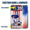 KALUOLAN Custom Football Style Case for iPhone 15 14 13 12 11 Xs Max XR Plus Pro Mini,Customized Sports Player Phone Case in Your Name Number,Clear Shockproof Protective Cover(Houston Bule) view 2