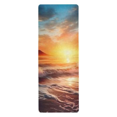 SDMKA Sunset Beach Yoga Mat for Women Men 71" x 26" Non Slip Exercise & Fitness Mat 1mm Thick Workout Mat for Yoga, Pilates, Come with Storage Bag