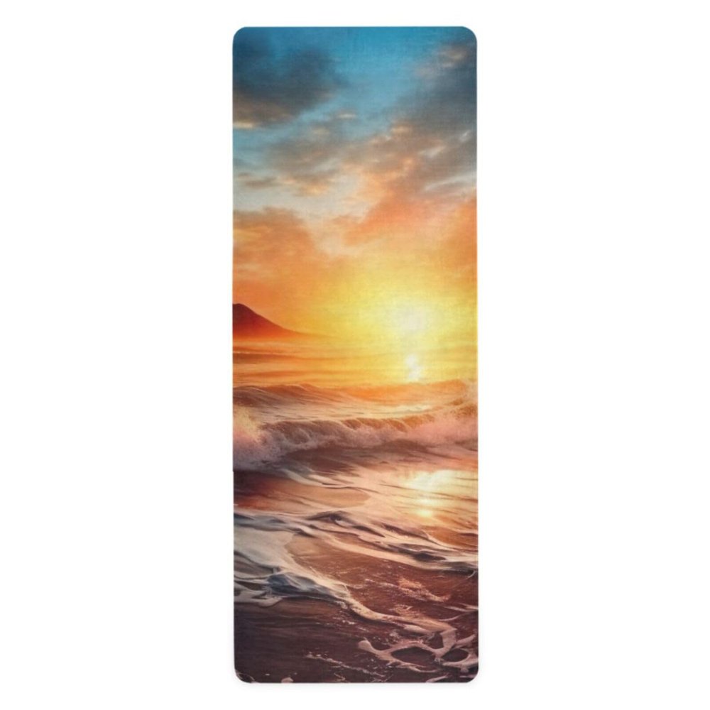 SDMKA Sunset Beach Yoga Mat for Women Men 71" x 26" Non Slip Exercise & Fitness Mat 1mm Thick Workout Mat for Yoga, Pilates, Come with Storage Bag