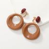 70s80s Dangle Earrings for Women Retro Clip On Earrings Acrylic White Earrings for Women Dangle Disco Earrings Jewelry 70s Accessories Birthday Party Jewelry-Round Clip On Brown view 2